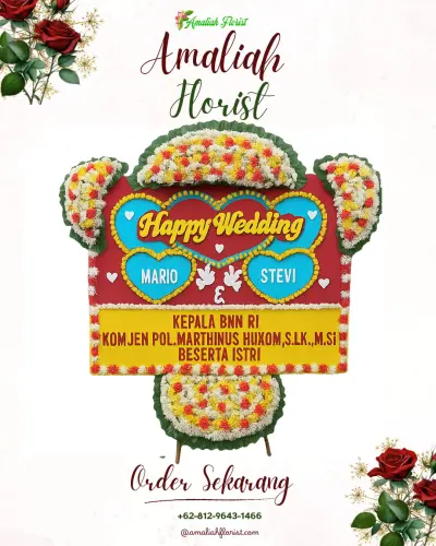 Karangan Papan Bunga Pernikahan di Tammua